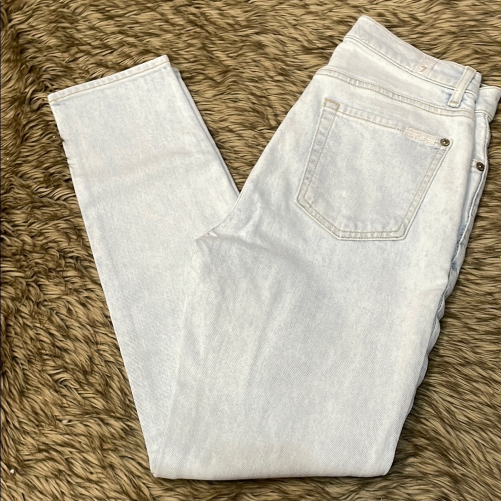 7 For All Mankind Blue Straight Leg Jeans Classic Fit